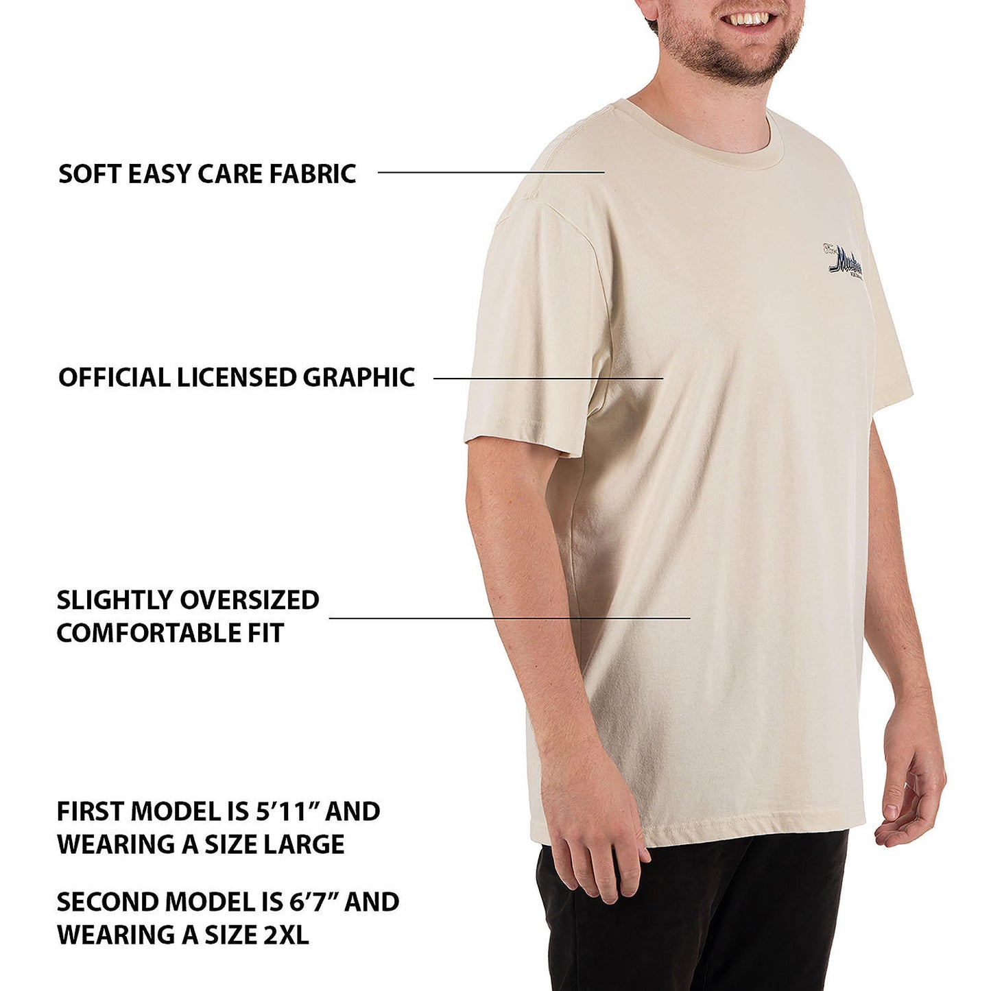 Licensed Men's Moto Graphic Tee, Mustang - Large