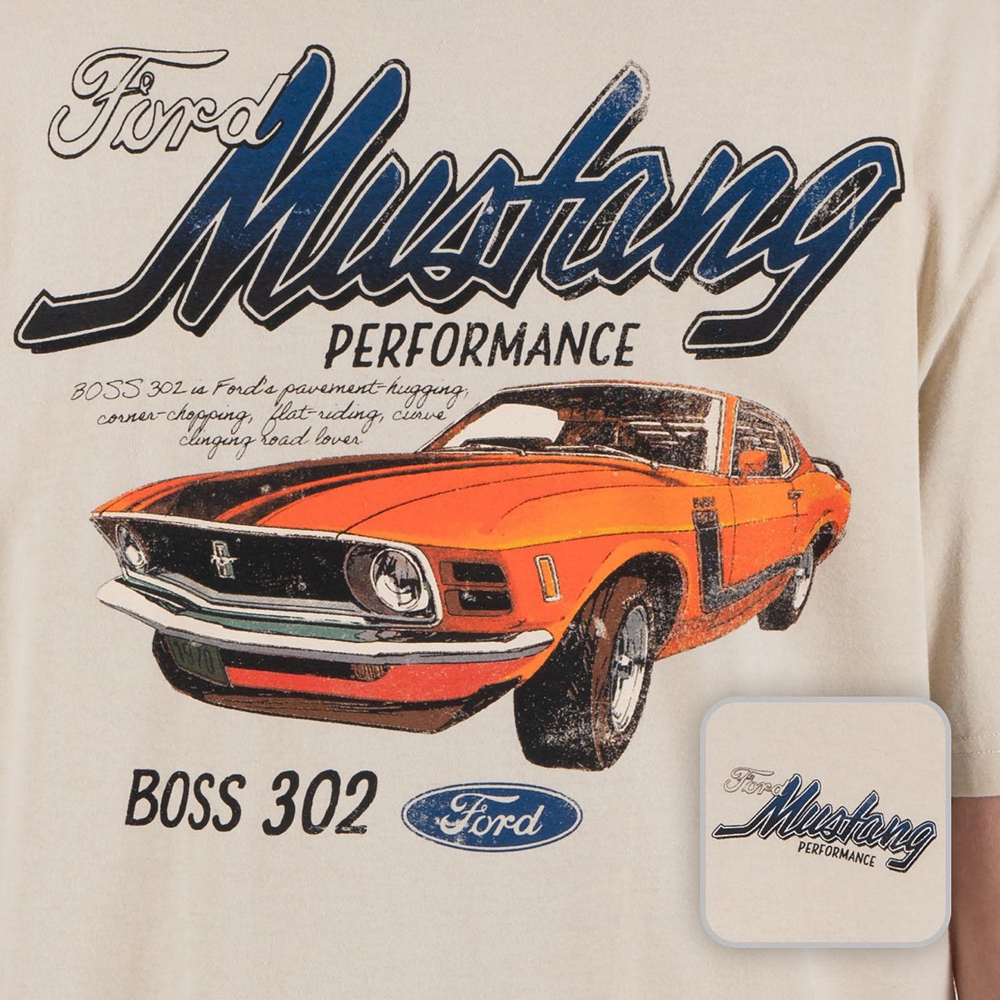 Licensed Men's Moto Graphic Tee, Mustang - Large