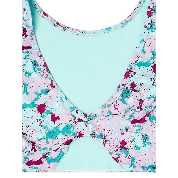 Athletic Works Girls Sports Bra, 2 Pack, Size S, Jade/Watercolor