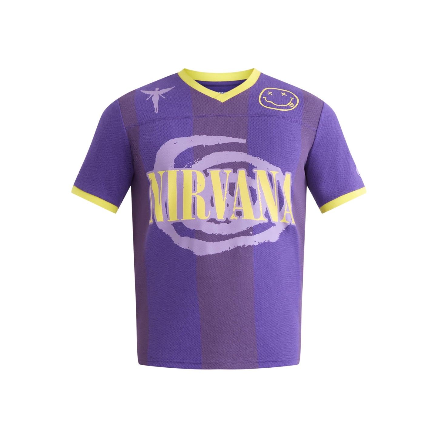 Nirvana Men’s and Big Men's Graphic Mesh Football Jersey Style Shirt, Size XS