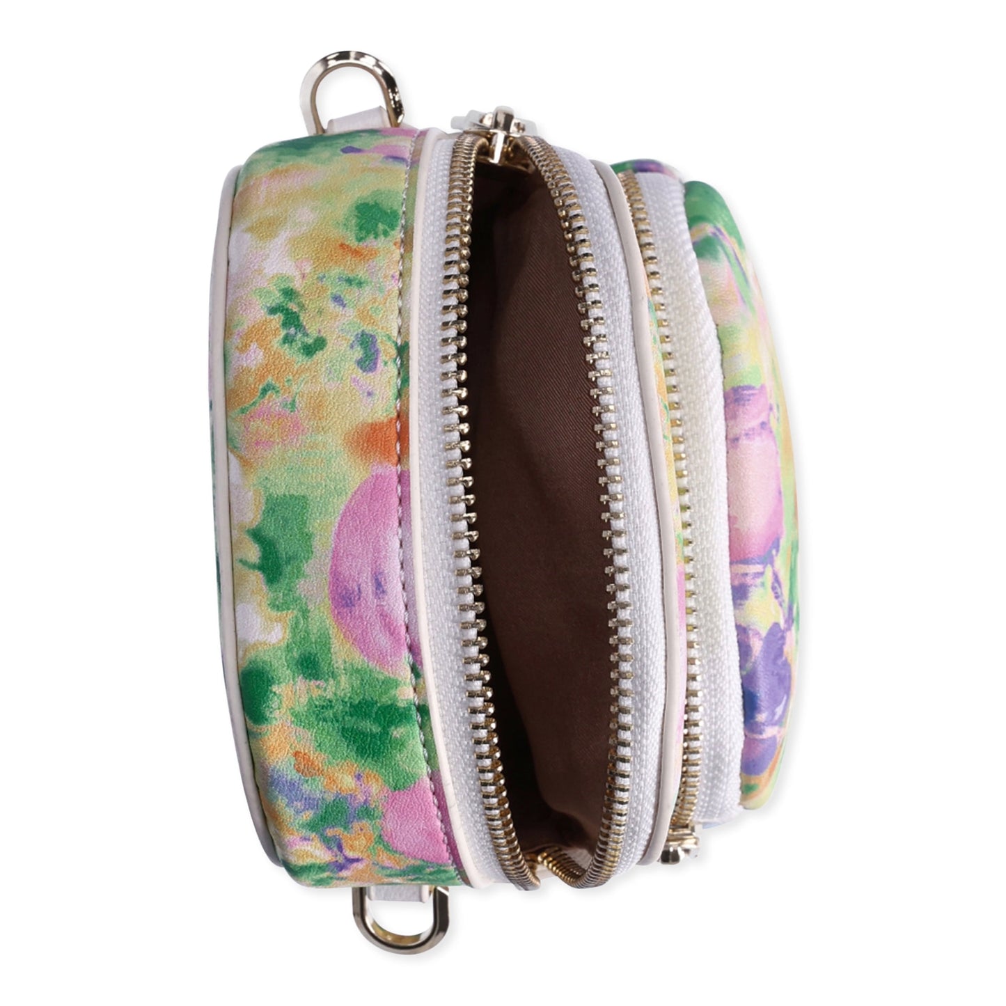 No Boundaries Women's Rounded Phone Crossbody Bag, Blurred Floral