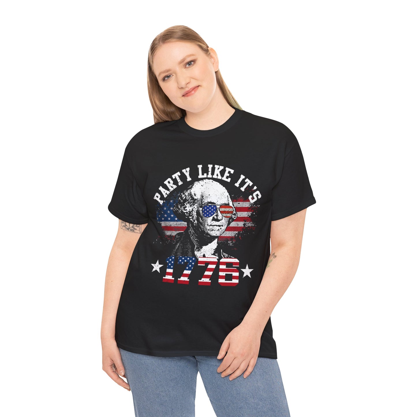 Patriotic Party Tee | Unisex Heavy Cotton Shirt, Independence Day Apparel, 4th of July T-Shirt, American Pride Shirt, Celebratory Clothing