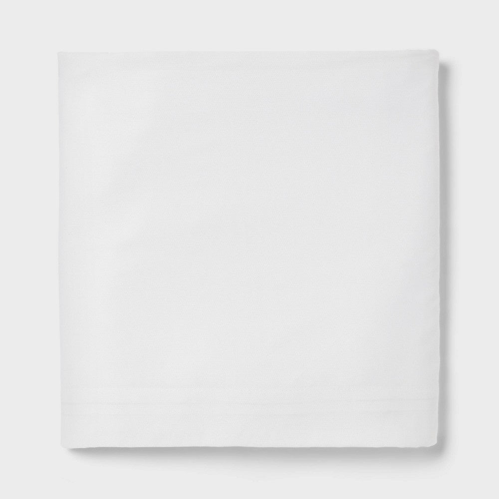 Twin/Twin XL Easy Care Cotton Blend Sateen Flat Sheet White - Room Essentials