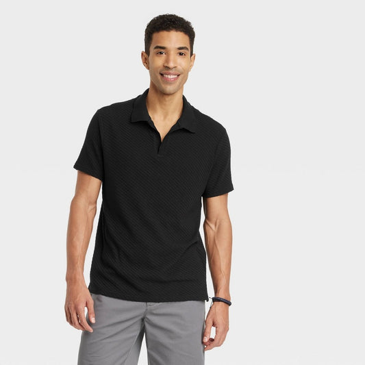 Men's Regular Fit Johnny Collared Polo Shirt - Goodfellow & Co Black L