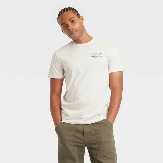 Men's Short Sleeve Graphic T-Shirt - Goodfellow & Co™ Ivory M