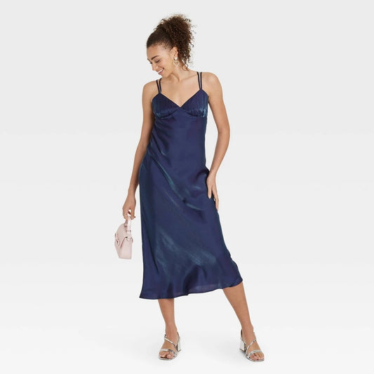 Women's Iridescent Maxi Slip Dress - Wild Fable™ Blue XS