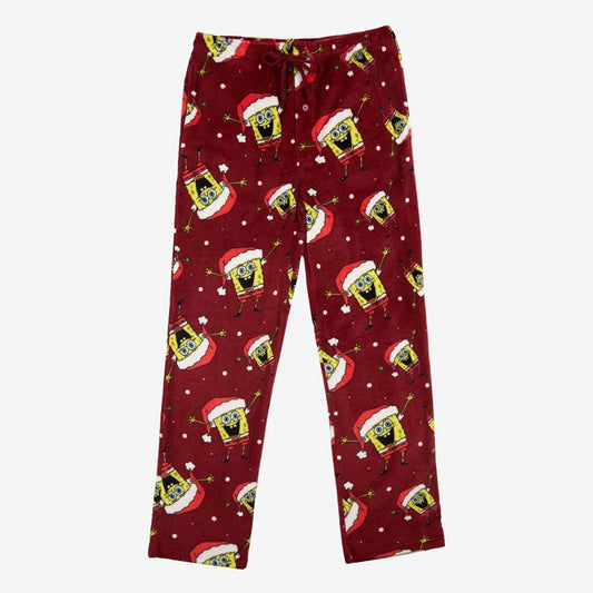 Men's SpongeBob SquarePants Fleece Pajama Pants - Maroon XL