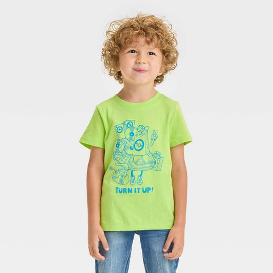 Toddler Boys' Short Sleeve Turn It up Graphic T-Shirt - Cat & Jack™ Green 5T