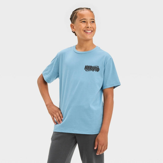 Boys' Short Sleeve Naruto Graphic T-Shirt - Dusty Blue M(8) - Art Class™