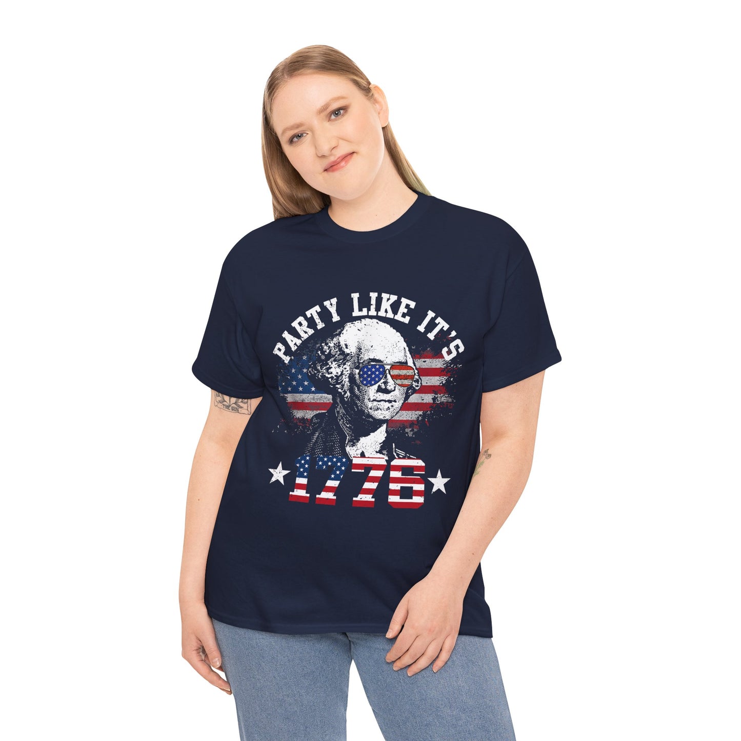 Patriotic Party Tee | Unisex Heavy Cotton Shirt, Independence Day Apparel, 4th of July T-Shirt, American Pride Shirt, Celebratory Clothing