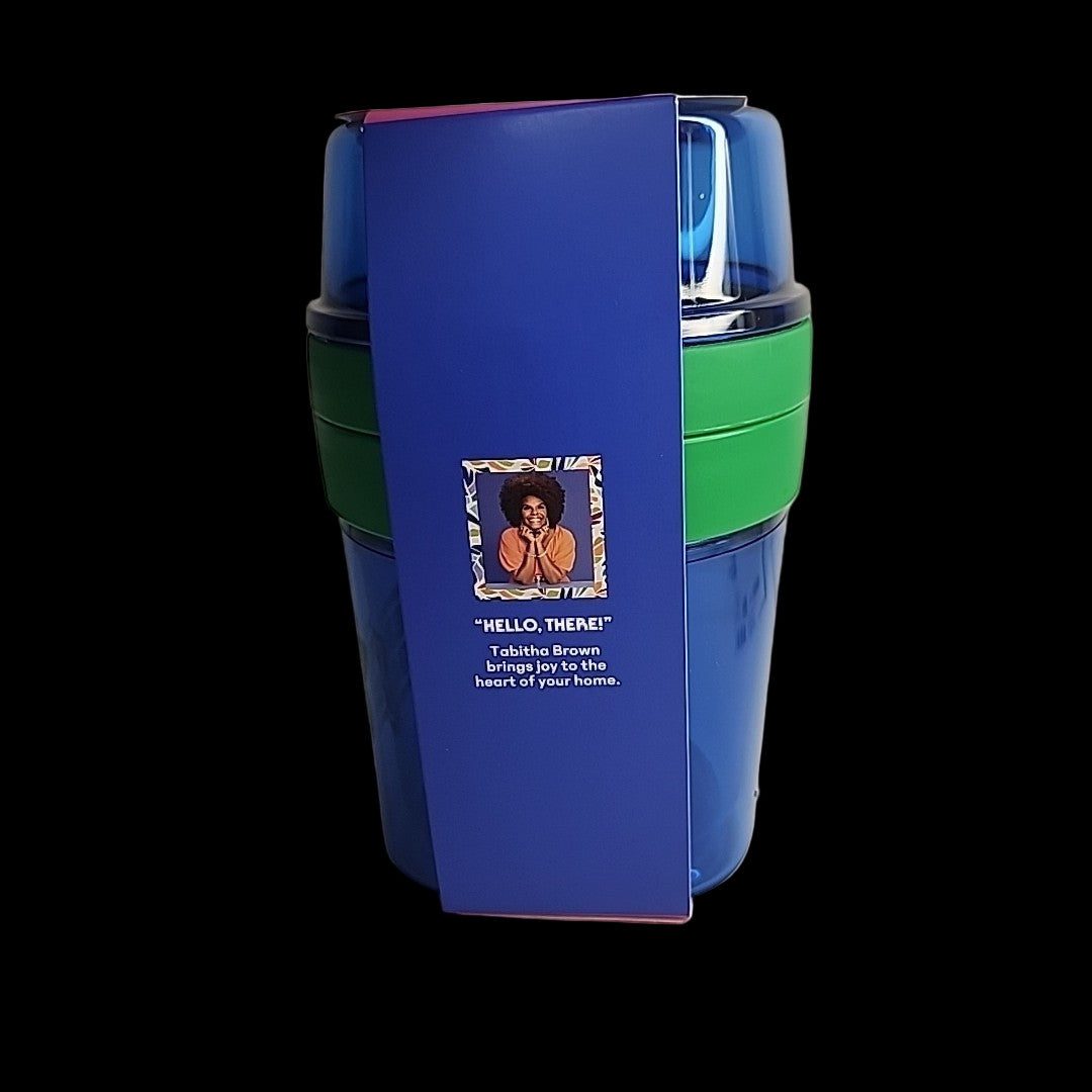 Tabitha Brown Travel Snack Cup with Utensils - Blue