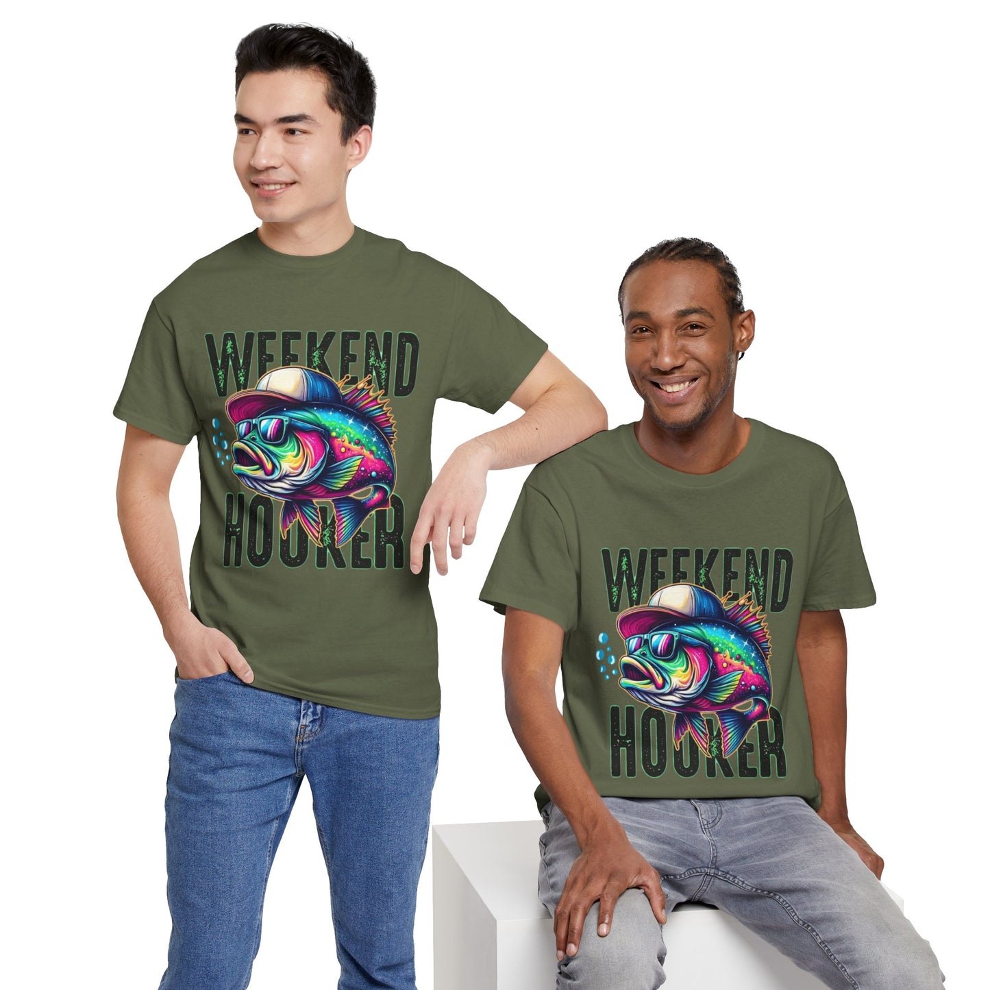 Weekend Hooker Unisex Heavy Cotton Tee - Fun Fishing Graphic T-Shirt
