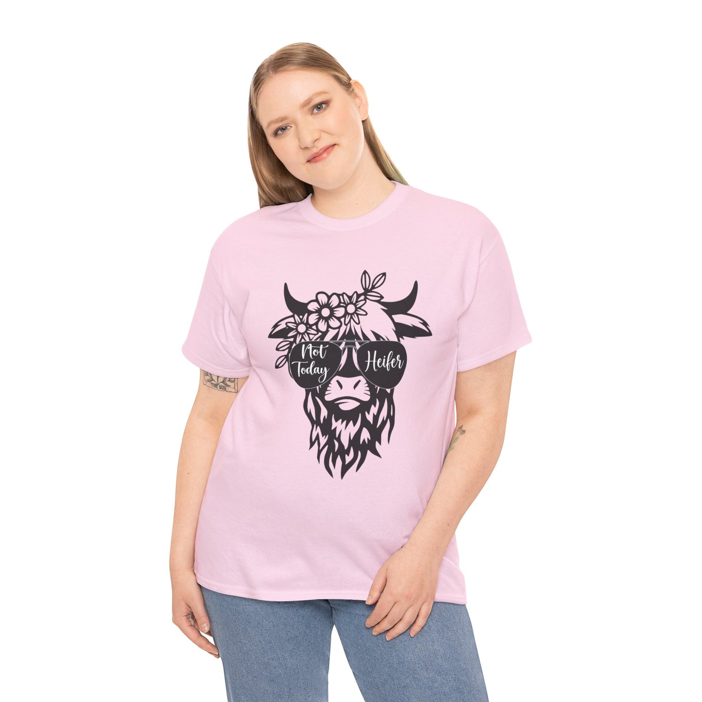 Funny Unisex Heavy Cotton Tee - 'Not Today Heifer'