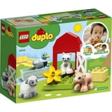 LEGO DUPLO Town Farm Animal Care 10949 Toy for Toddlers, Girls and Boys 2 Plus Years Old with Duck, Pig, Sheep & Cat Figures, Early Development Toys
