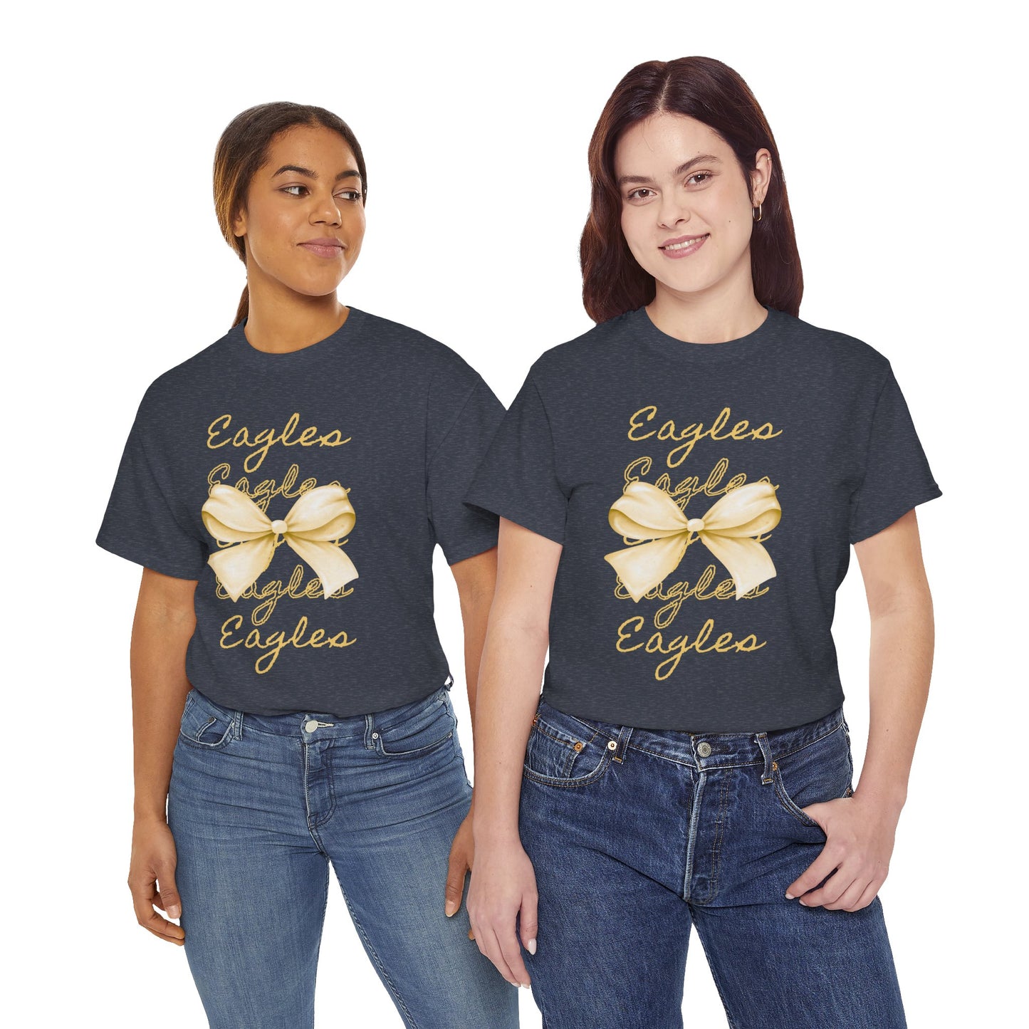 Eagles Themed Unisex Heavy Cotton Tee with Bow Design