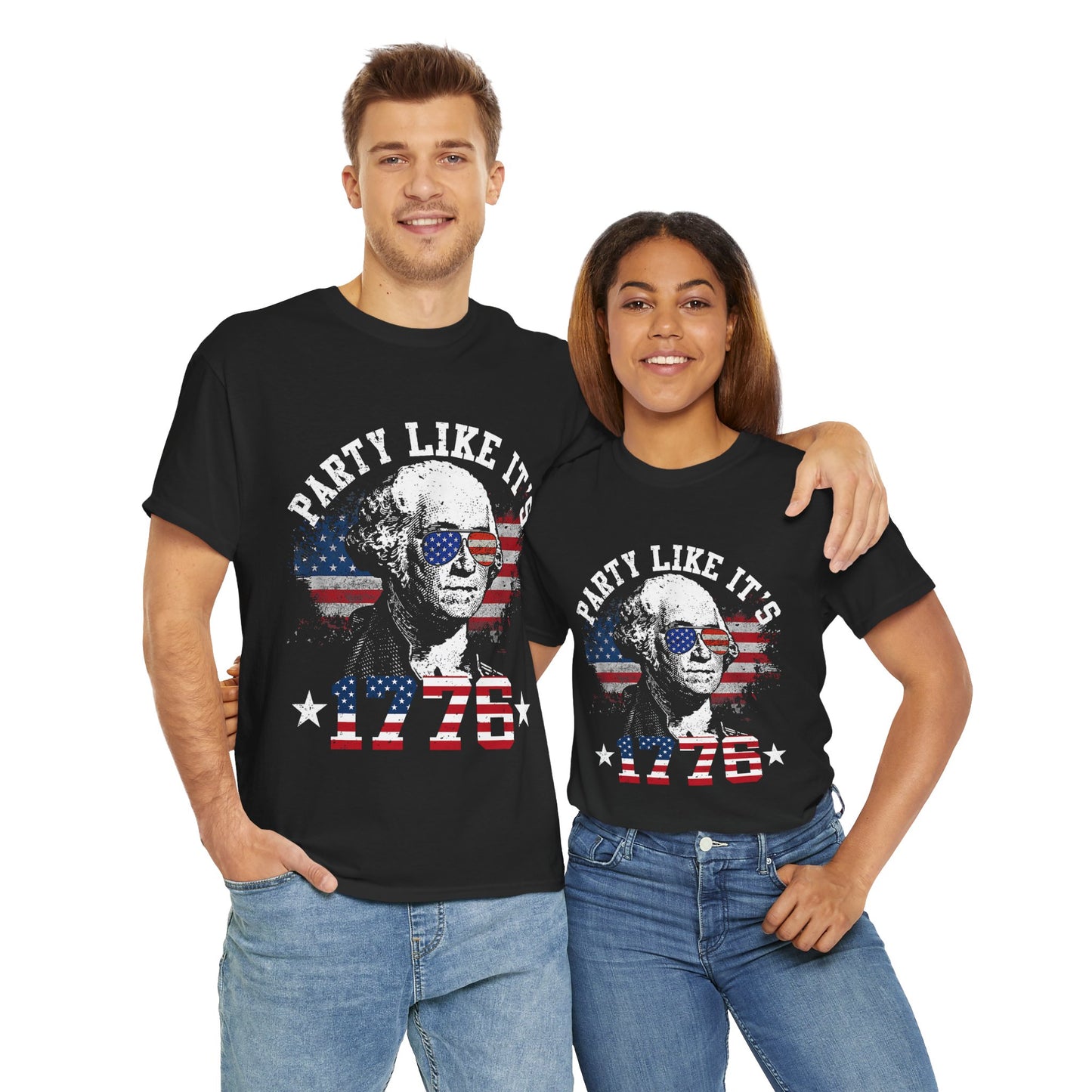 Patriotic Party Tee | Unisex Heavy Cotton Shirt, Independence Day Apparel, 4th of July T-Shirt, American Pride Shirt, Celebratory Clothing