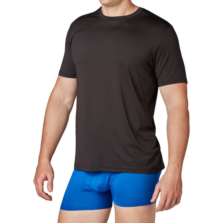 Athletic Works Men's Ultra Lite Mesh Crew T-Shirt Set, Shirts for Men, L, 3 Pack