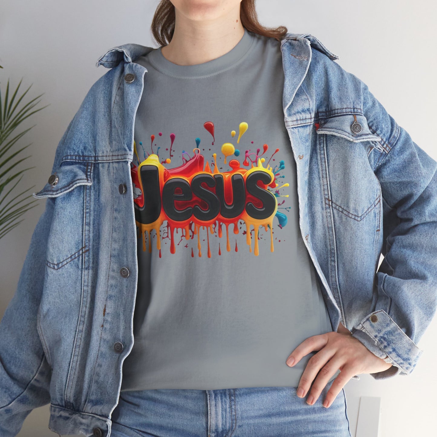 Colorful Jesus Unisex Heavy Cotton Tee - Vibrant Christian Graphic T-Shirt