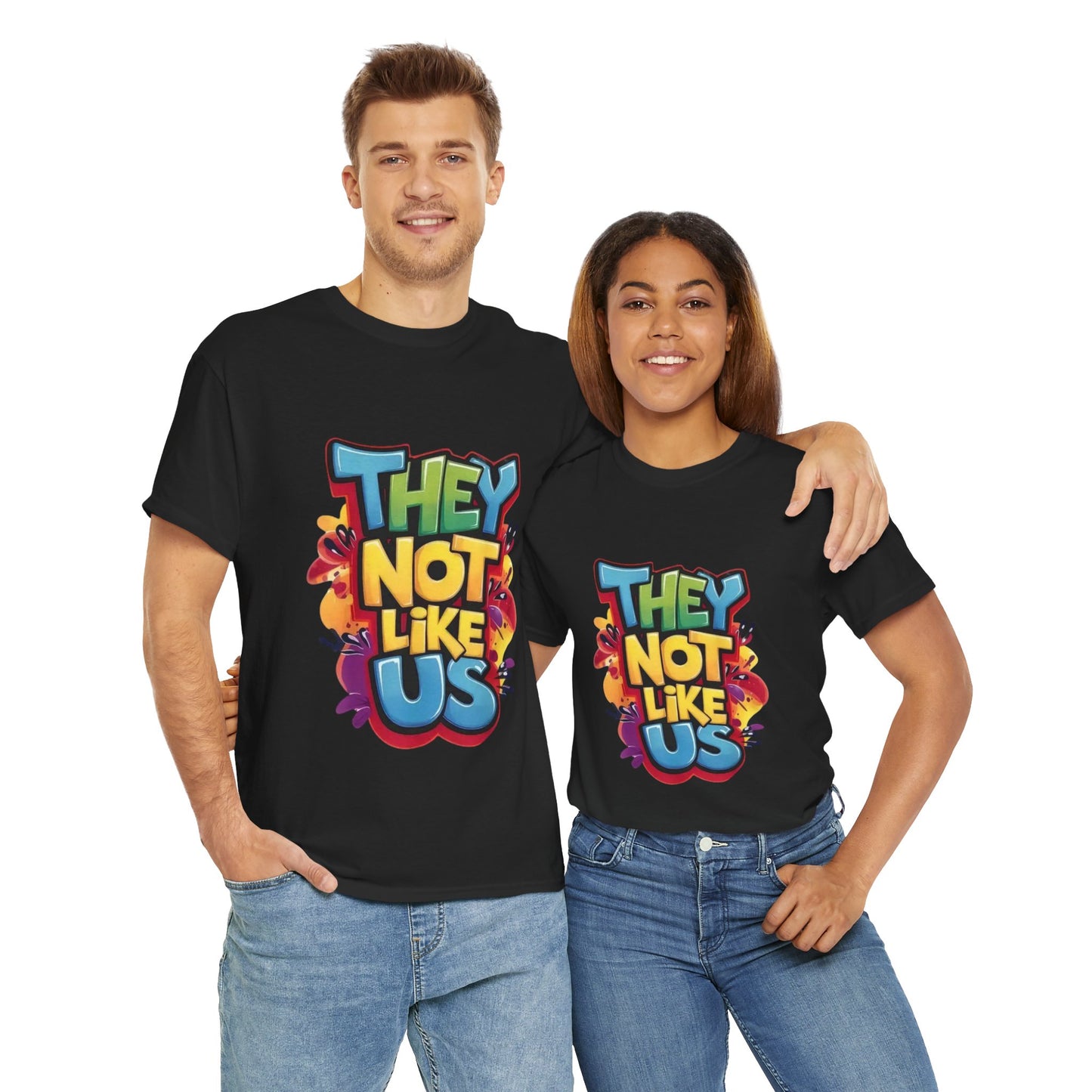 Colorful Unisex Heavy Cotton Tee - 'They Not Like Us' Graphic T-Shirt