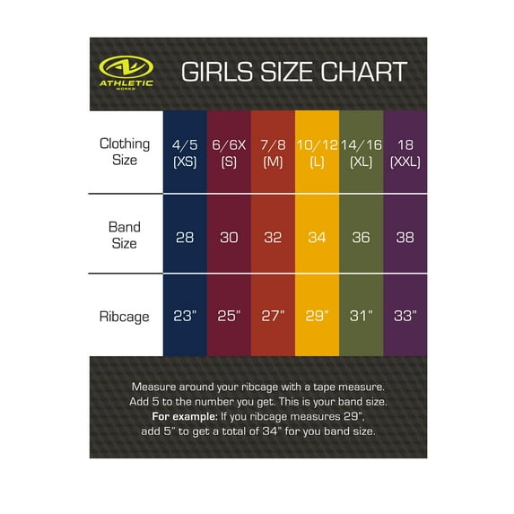 Athletic Works Girls' Sports Bras, 2 Pack, Size 28, Black