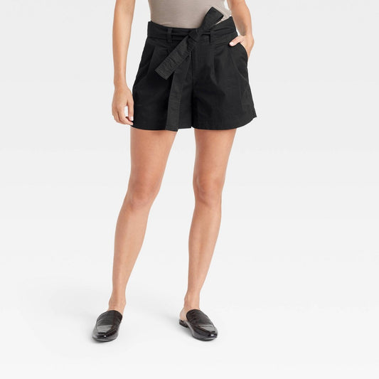 Women's High-Rise Pleat Front Shorts - Size 2 - a New Day͐