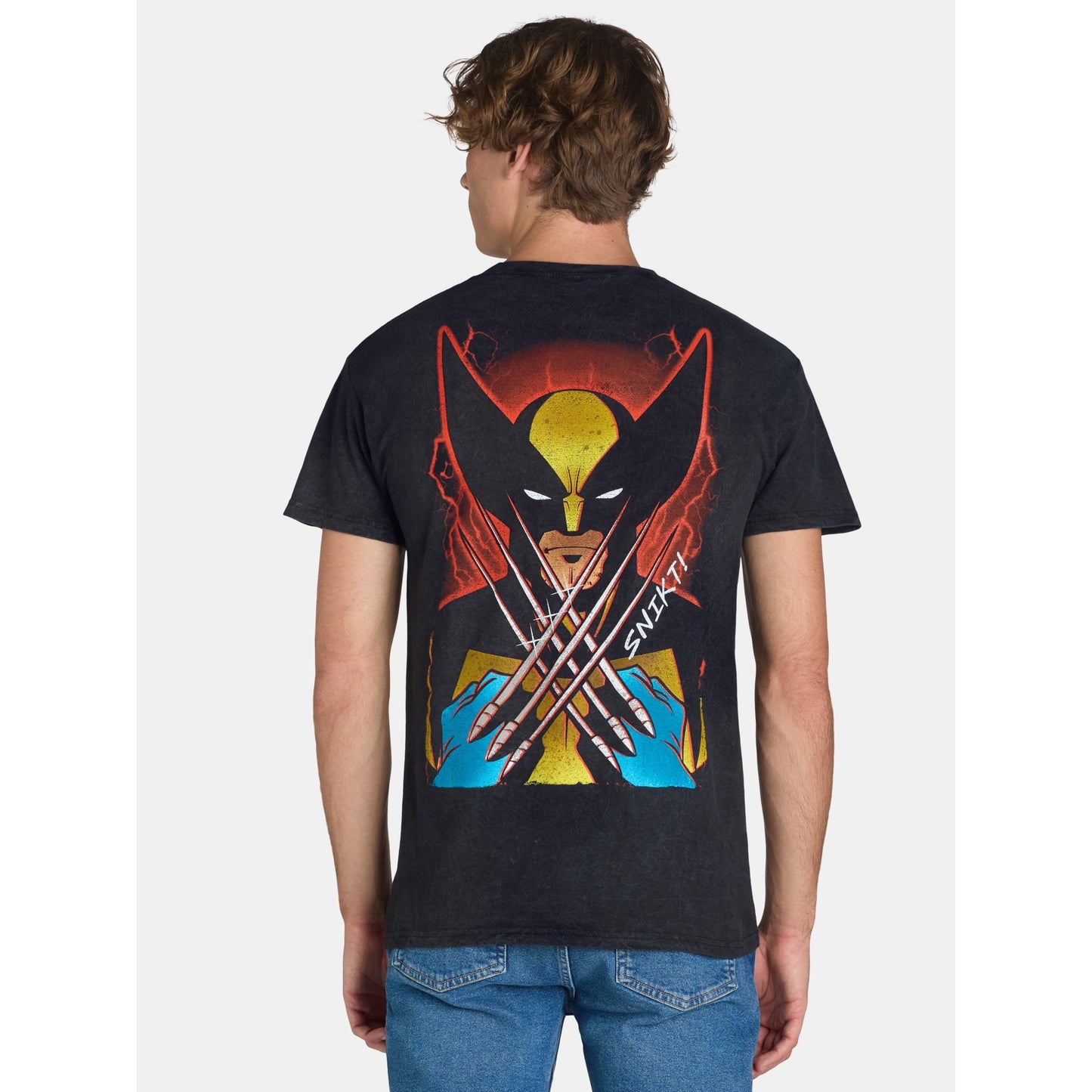 X-Men's Wolverine Men’s & Big Men's Mineral Wash Graphic Tee, Size S