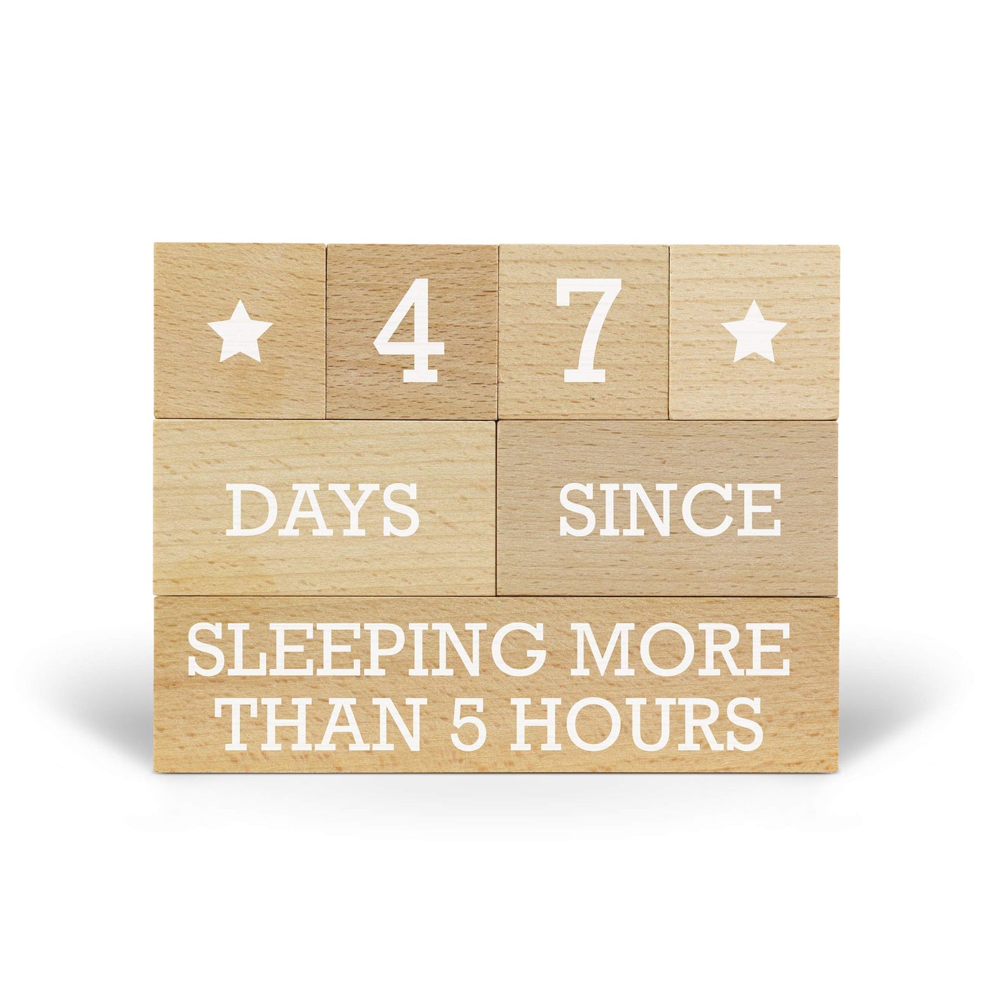 Genuine Fred Who's Counting Wooden Countdown Blocks, Parenting Edition