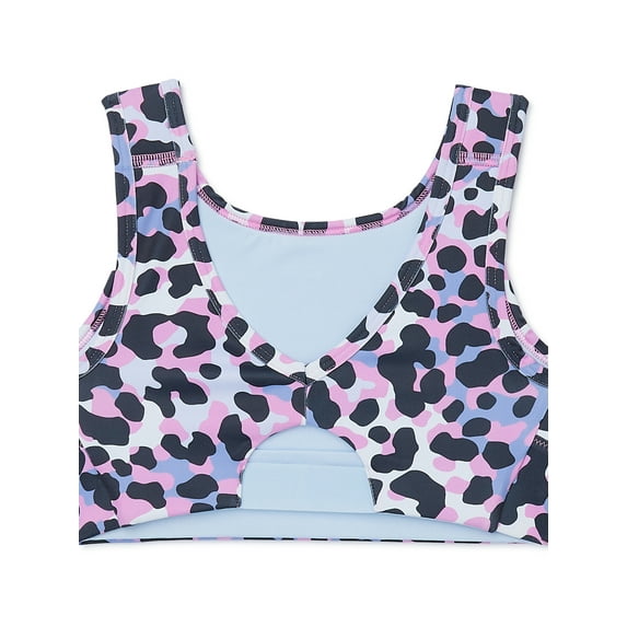 Athletic Works Girls Sports Bra, 2 Pack, Size XS, Leopard/Blue