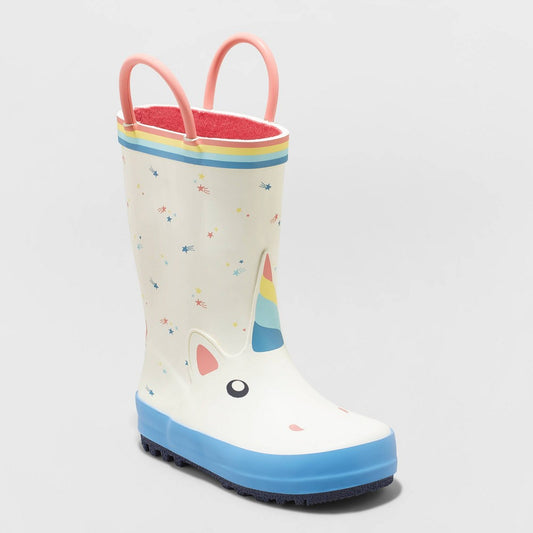 Toddler Girls' Selene Unicorn Print Rain Boots - Cat & Jack White 8