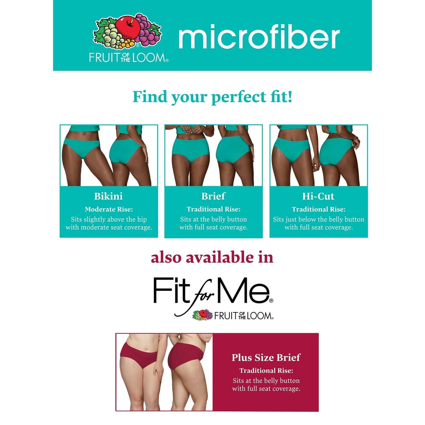 Fruit of the Loom Women's 360 Stretch Microfiber Bikini Underwear, 6-Pack - (9)2XL