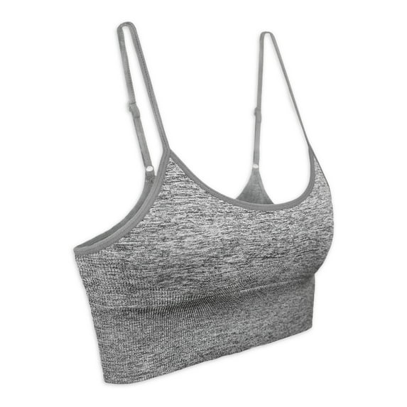 Athletic Works Girls Seamless Longline Bra, 2-Pack, Size S, Desert Peach / Dark Grey Heather