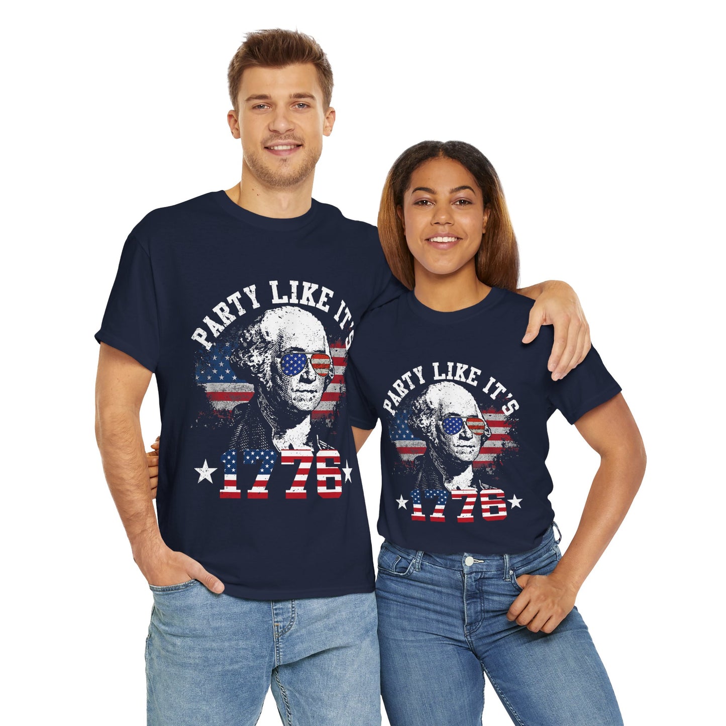 Patriotic Party Tee | Unisex Heavy Cotton Shirt, Independence Day Apparel, 4th of July T-Shirt, American Pride Shirt, Celebratory Clothing