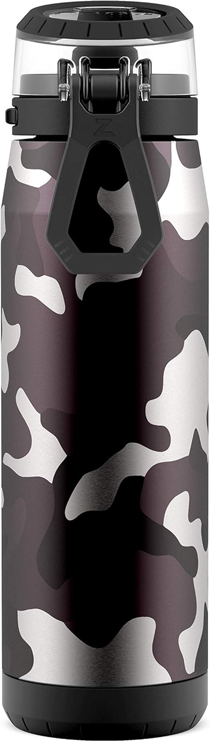 ZULU Swift Stainless Steel Vacuum Insulated Water Bottle with Silicone Straw, 20oz (Camo)