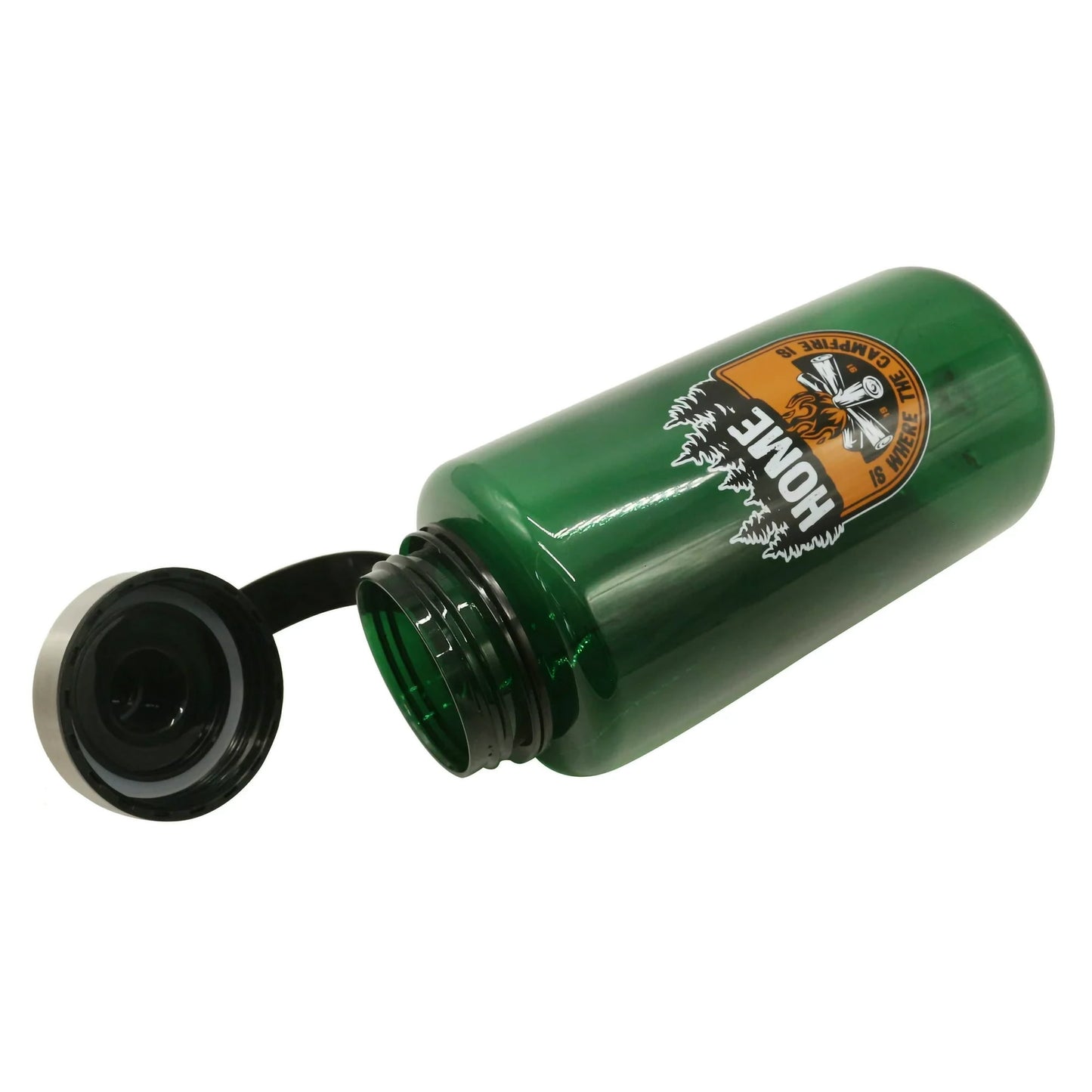 Ozark Trail 32 oz Green Plastic Water Bottle with Wide Mouth and Flip-Top Lid