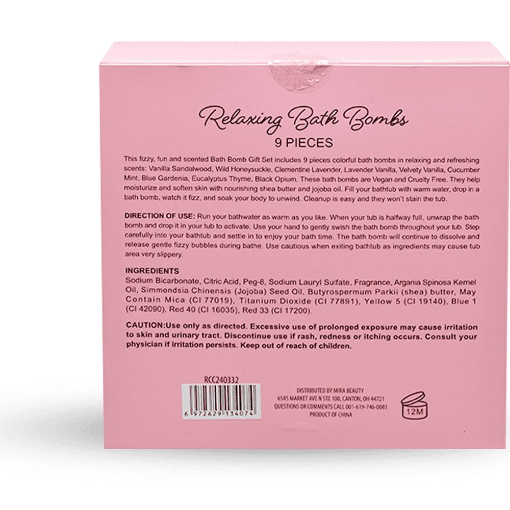 9PC BATH BOMB,Perfect for Bubble Spa Bath,Bath Essentials Shower Bubble Steamers