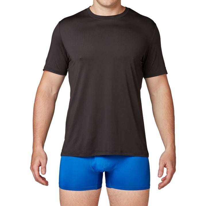 Athletic Works Men's Ultra Lite Mesh Crew T-Shirt Set, Shirts for Men, L, 3 Pack