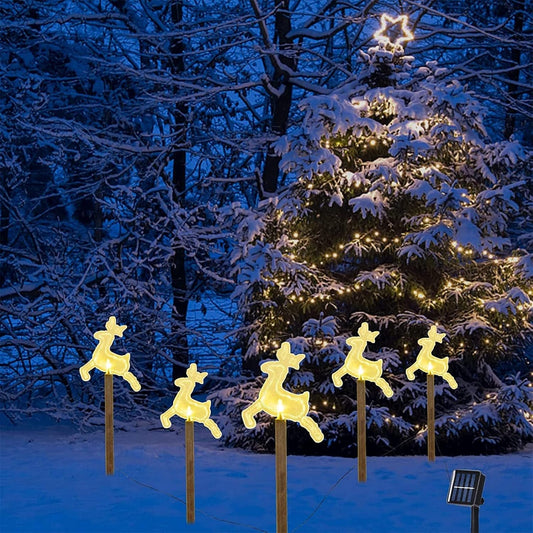 5 Pack Christmas Pathways Lights Decoration - Reindeer