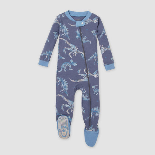 Burt's Bees Baby® Baby Boys' Dinosaur Snug Fit Footed Pajama - Dark Blue 9M