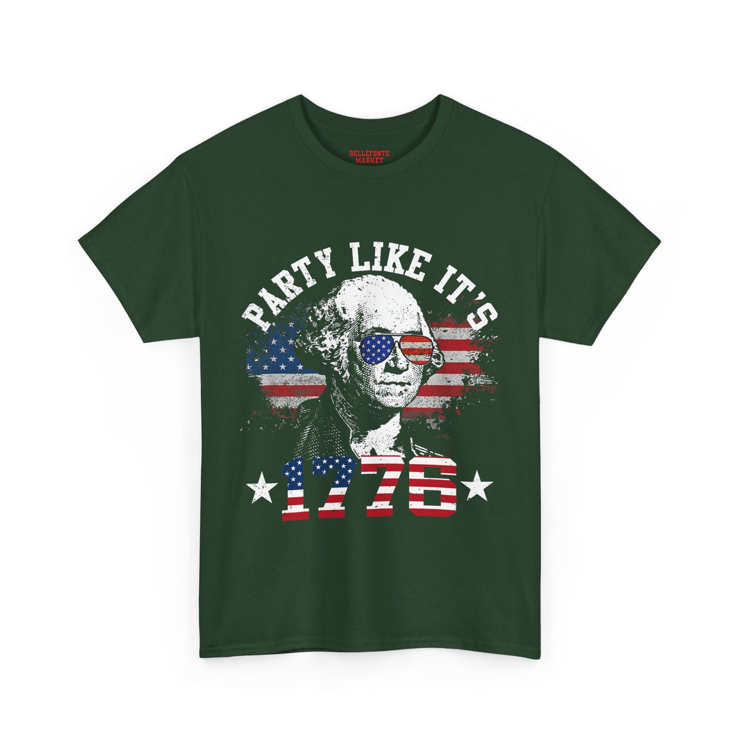 Patriotic Party Tee | Unisex Heavy Cotton Shirt, Independence Day Apparel, 4th of July T-Shirt, American Pride Shirt, Celebratory Clothing