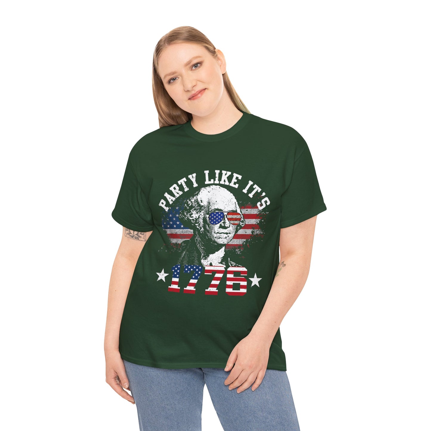 Patriotic Party Tee | Unisex Heavy Cotton Shirt, Independence Day Apparel, 4th of July T-Shirt, American Pride Shirt, Celebratory Clothing