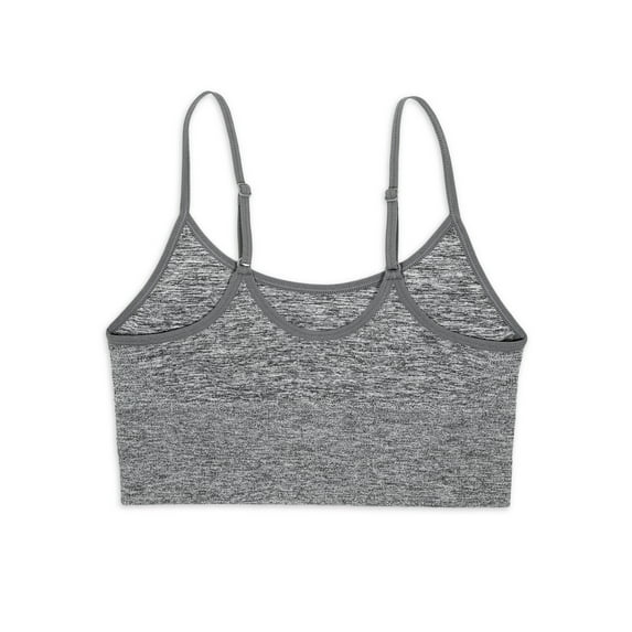 Athletic Works Girls Seamless Longline Bra, 2-Pack, Size S, Desert Peach / Dark Grey Heather