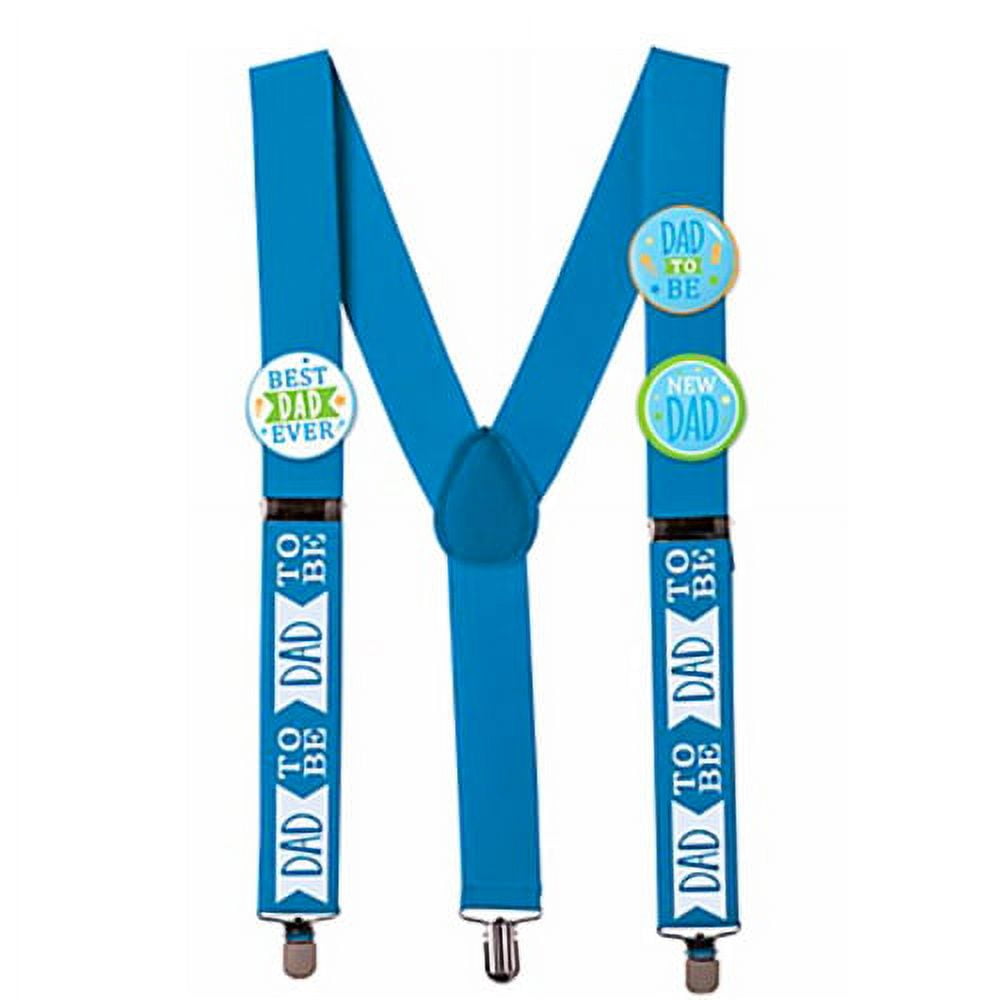 Baby Shower Blue 'Dad to Be' Suspenders (1 set)