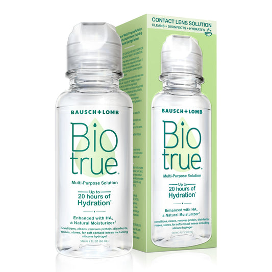 Biotrue Multi-Purpose Contact Lens Solution and Cleaner with Lens Case, 2 fl oz
