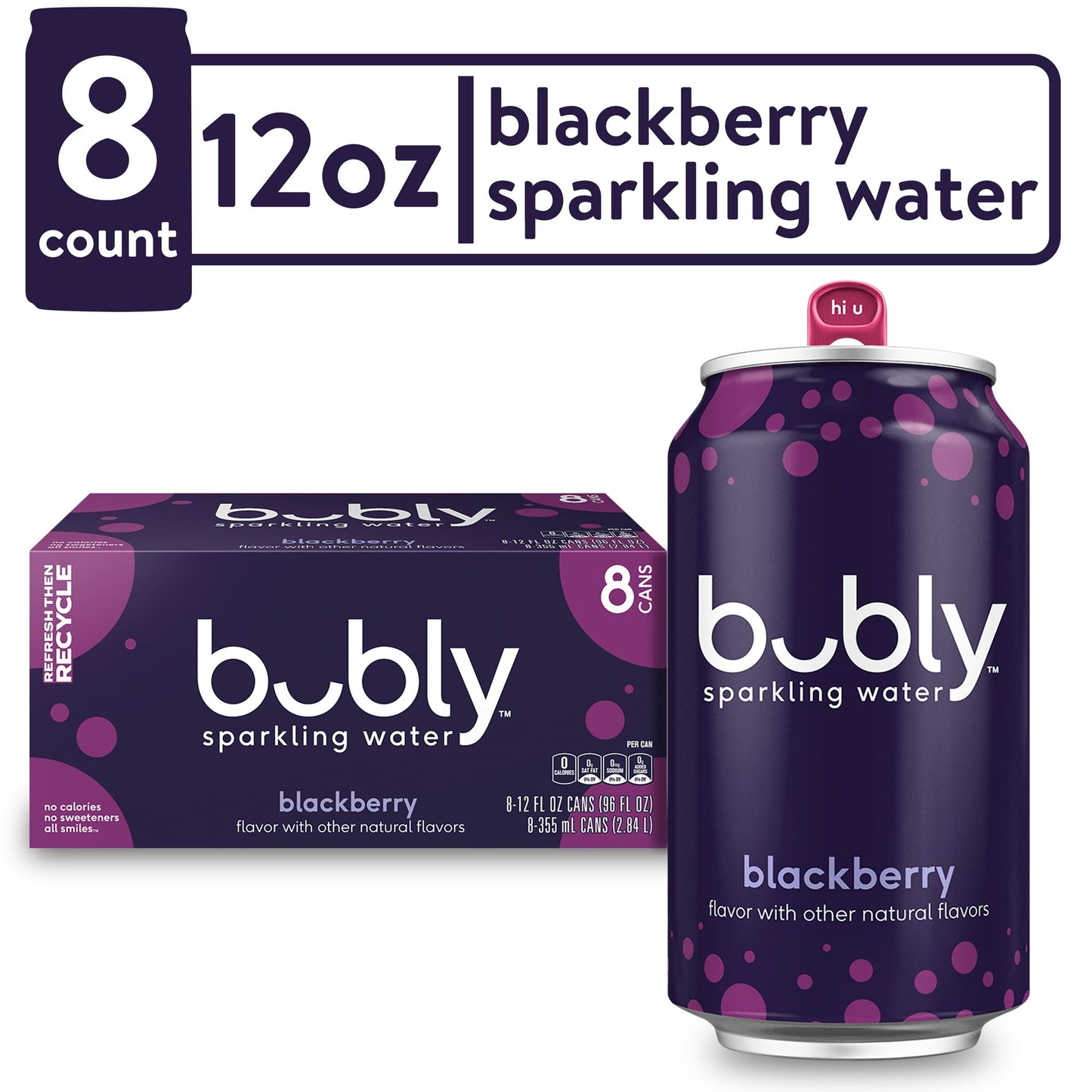 Bubly Blackberry Sparkling Water, 12 fl oz