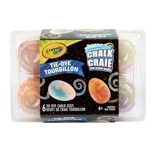 Crayola Washable Sidewalk Chalk Eggs, Tie-Dye, 6 Count