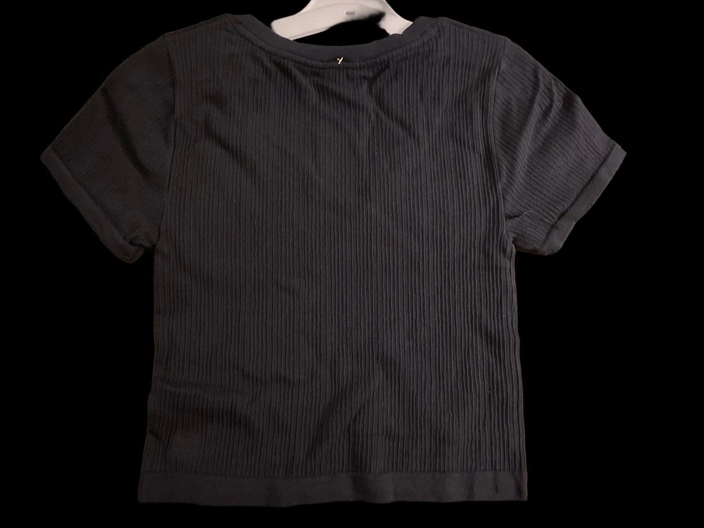 Women's Seamless Rib Cropped Short Sleeve Shirt - All in Motion Black XS