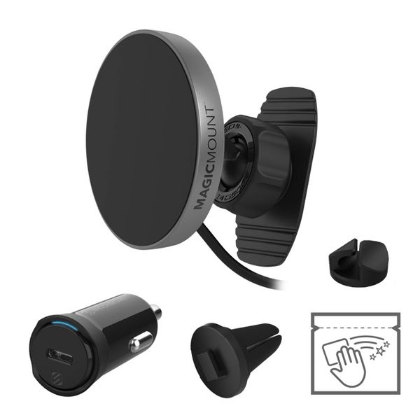 Scosche MagicMount Charge Pro Qi2 2-in-1 Vent/Dash Car Mount - Black