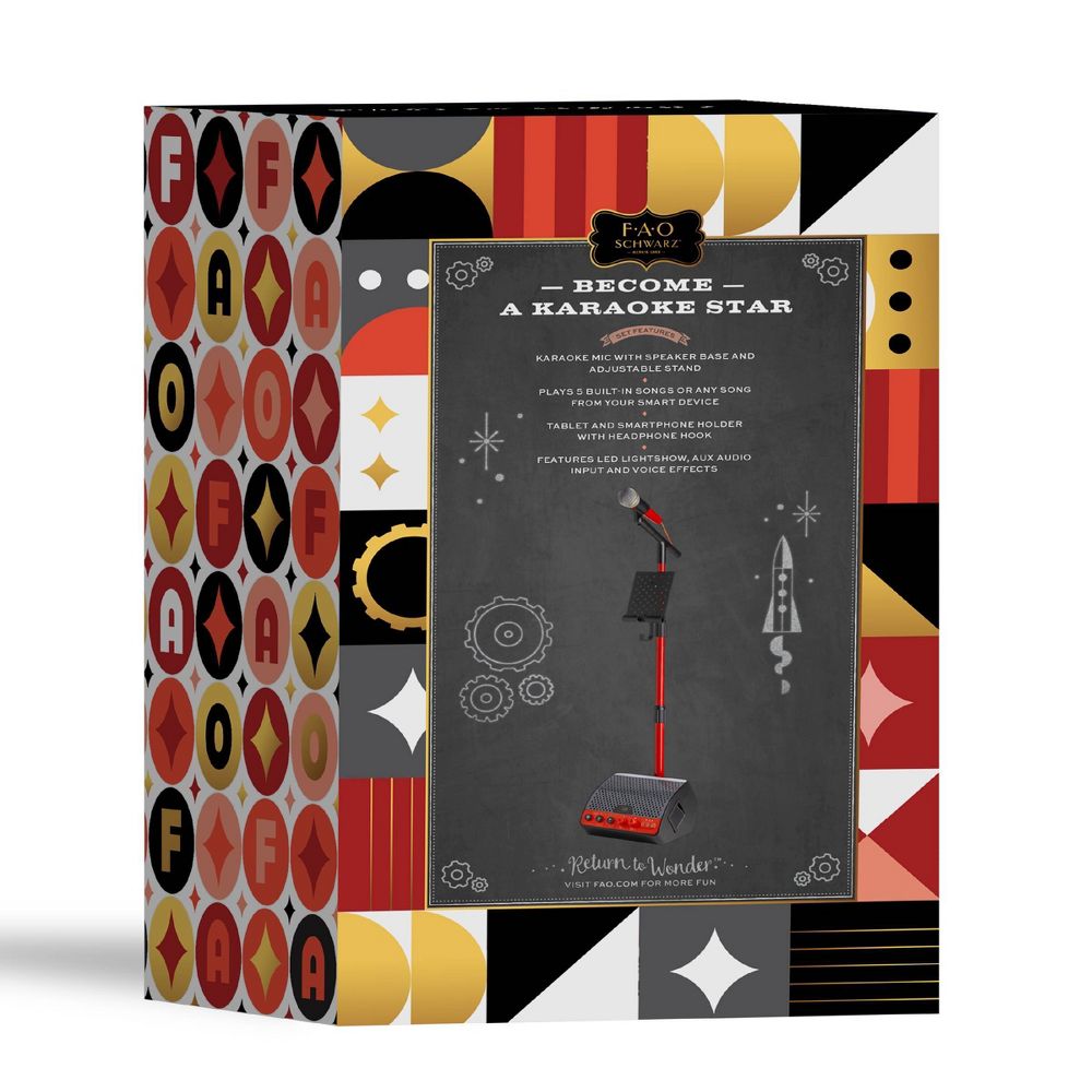 FAO Schwarz 45" from Ground Adjustable Microphone with Stand and Tablet Holder