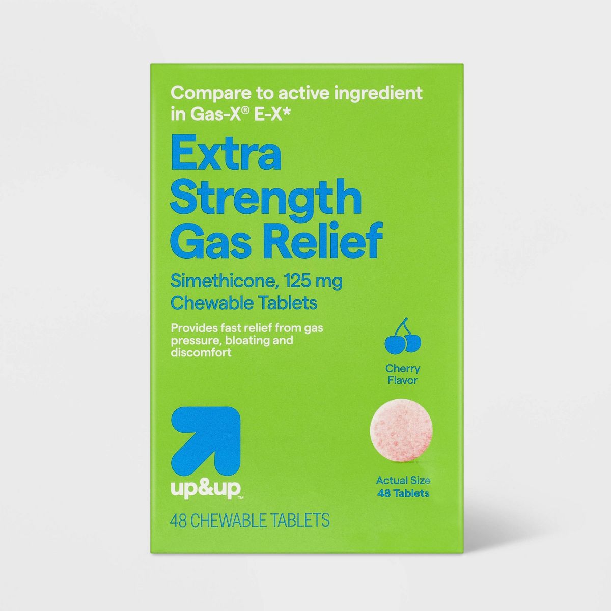 Gas Relief Extra Strength 125mg Chewable Tablets - Cherry Crème - 48ct - up&up™