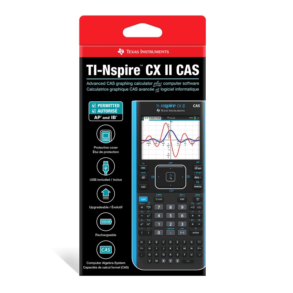 Texas Instruments Nspire CX II CAS Graphing Calculator - Black: 64MB Storage, AP Course Approved